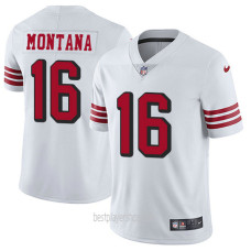 Mens San Francisco 49ers #16 Joe Montana Game White Rush Vapor Jersey Bestplayer